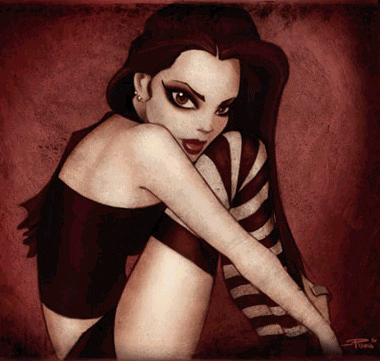 Gif animé gothique fille